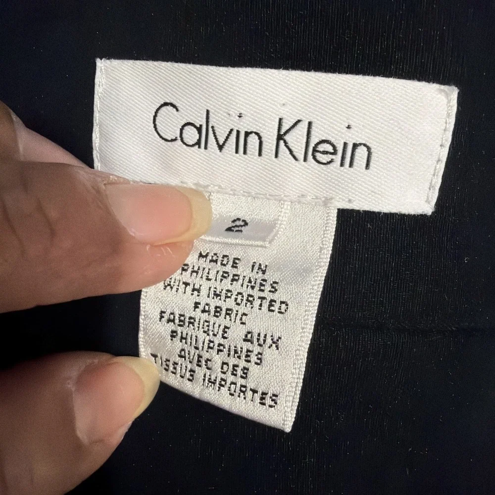 Calvin Klein Women's A-Line Flared Lux Midi Skirt Black Sz 2